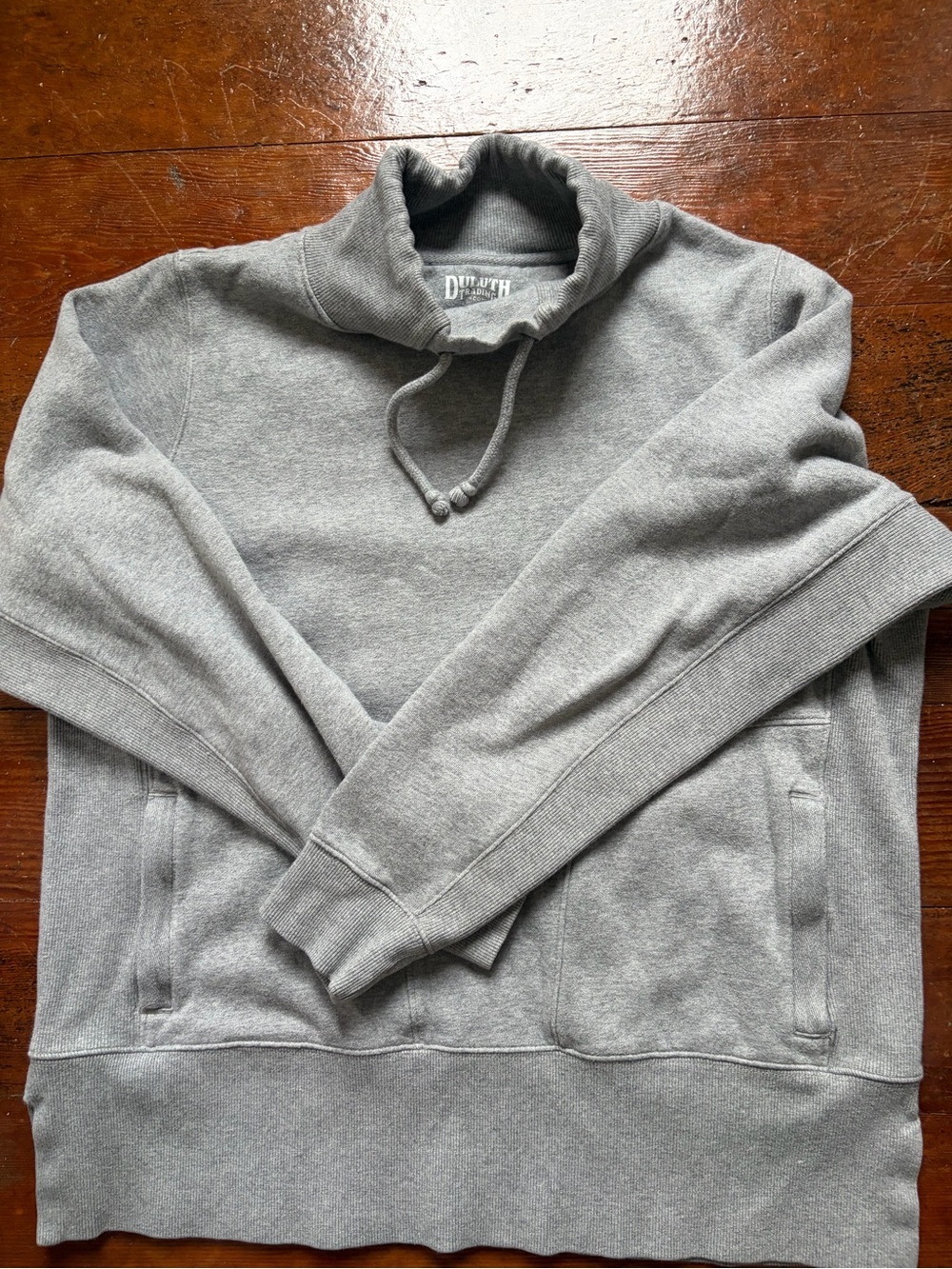 Duluth Trading Co women’s  Gray Pullover Funnel Neck Sweatshirt